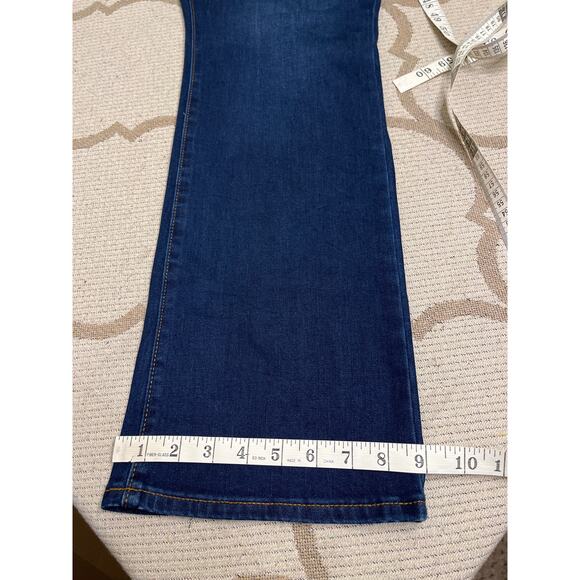 Old Navy mid-rise kicker boot-cut dark blue jeans, size 16 short - Picture 9 of 14